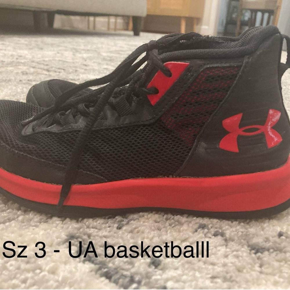 Under Armour Kids' Black and Red Basketball Sneaker High Tops